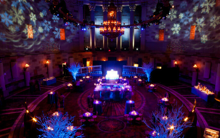 A corporate event setup at the unique NYC event venue Gotham Hall