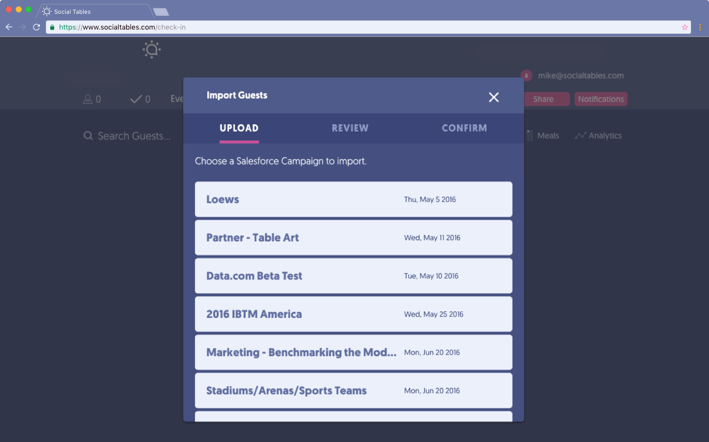 Salesforce Integration with Social Tables Diagramming