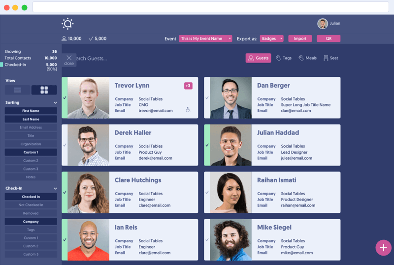 Easily check-in your event attendees.