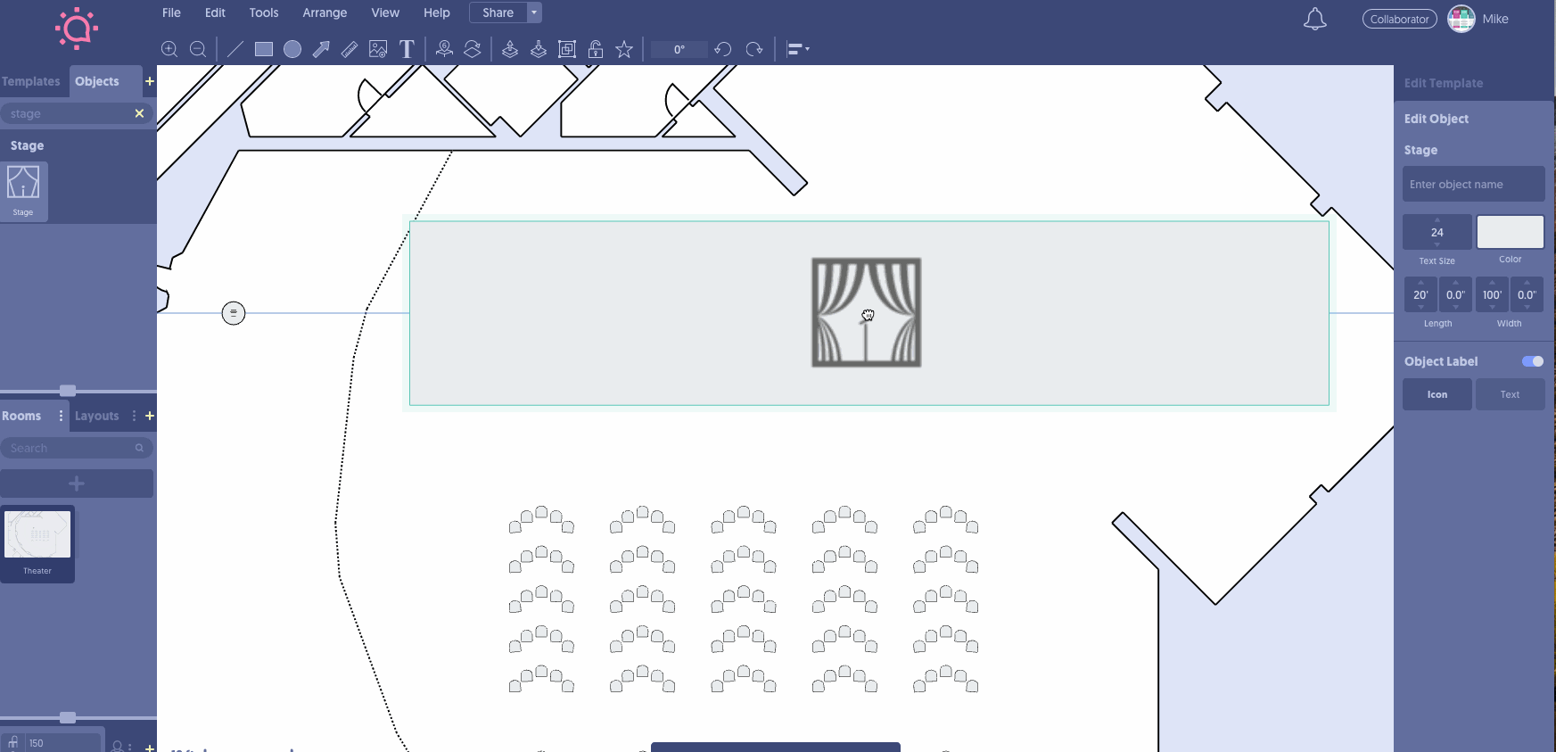 It’s no problem to keep track of other objects that may be below or above it - whether you’re looking at your event space in two dimensions or with our 3D view. 