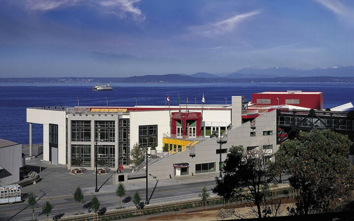 An outside view of the Bell Harbor International Conference Center, one of the largest Seattle event venues