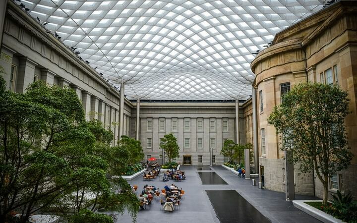 The Kogod Courtyard at the National Portrait Gallery in Washington DC