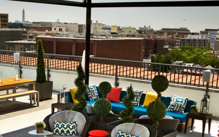 The rooftop at the Embassy Row Hotel in Washington DC
