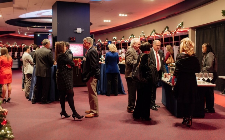 The Washington Nationals clubhouse serving as a unique DC event venue for a corporate affair