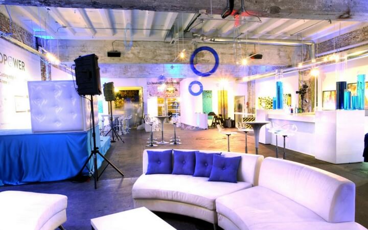 A trendy event space at the Long View Gallery in Washington D.C.