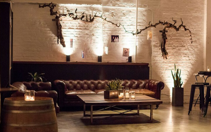 A small breakout space at Dogpatch WineWorks in San Francisco which also serves as a corporate venue
