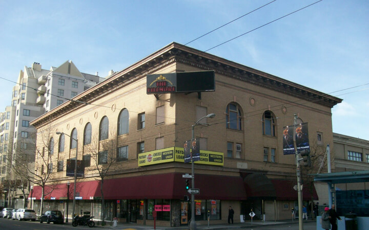 The exterior of the Filllmore in San Francisco where many legendary bands have played