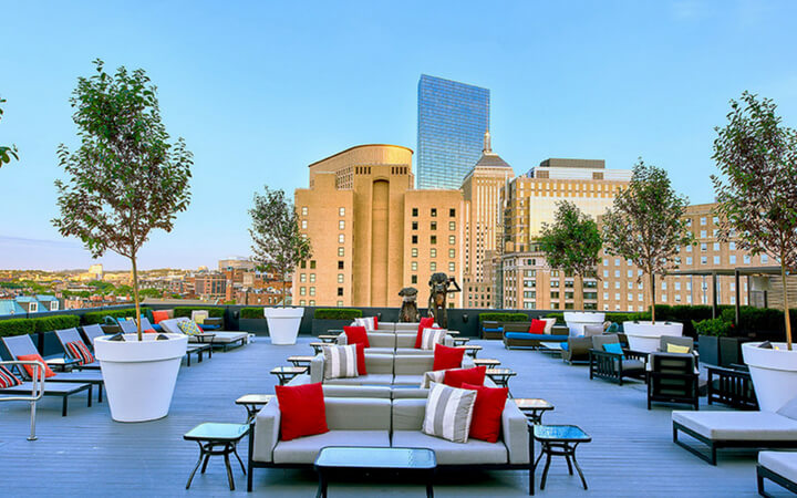 The rooftop event space at the Revere Hotel in Boston