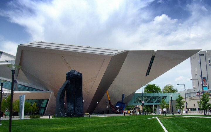 The unusual architecture of the Denver Art Museum