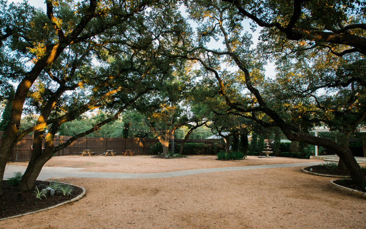 an outdoor event space in Austin at Graceland Oaks