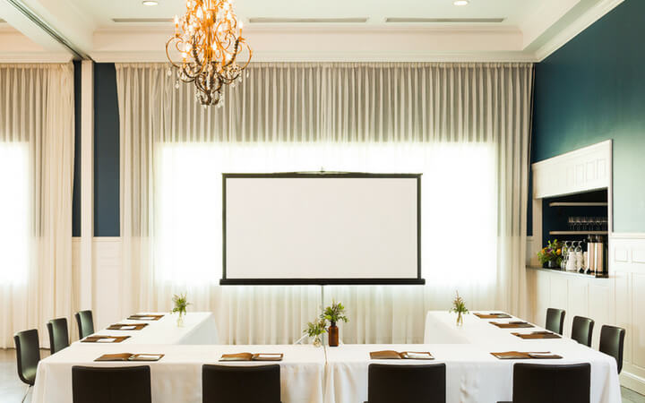 a corporate meeting space at the hotel ella in austin