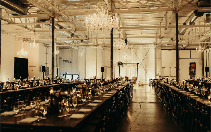 A wedding setup at the popular Phoenix event venue the Croft Downtown