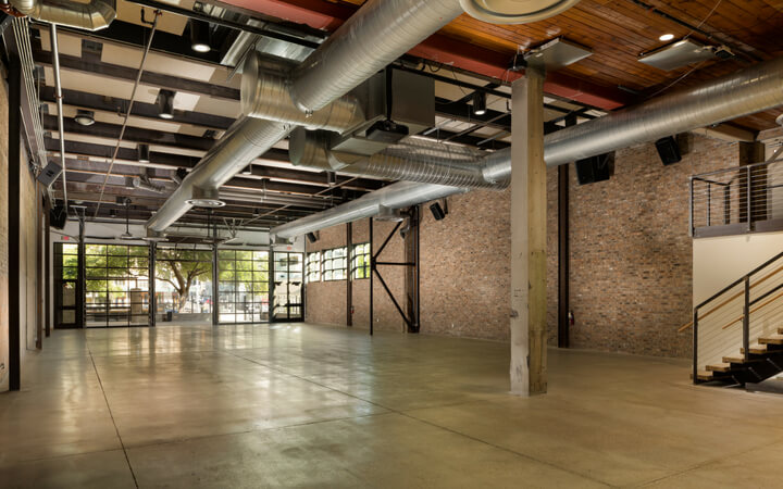 An empty main hall at the Austin event venue 800 congress