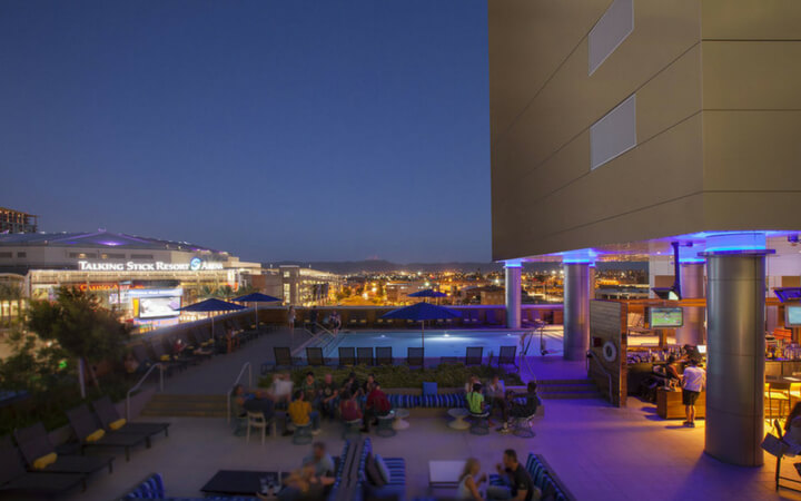 A rooftop event space in Phoenix at the Kimpton Hotel Palomar