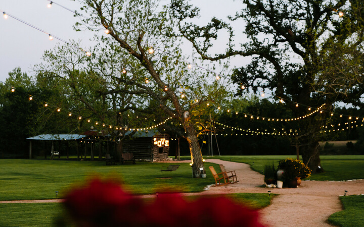 An outdoor event space in Austin at Pecan Springs Ranch