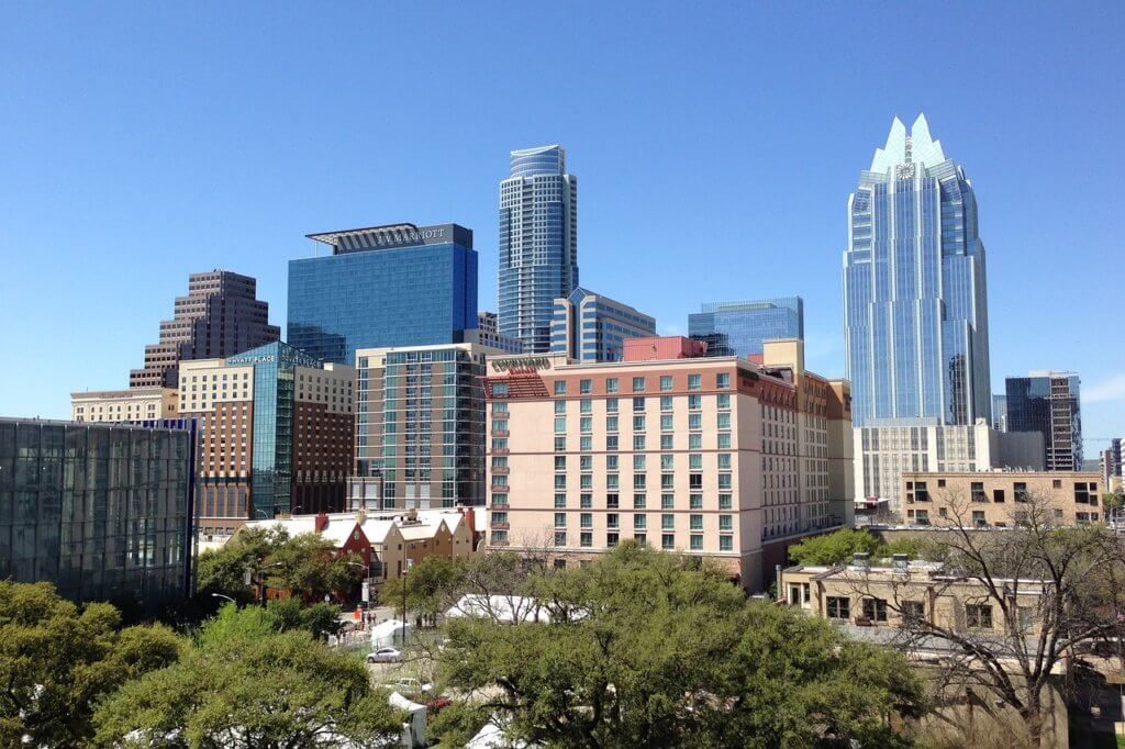 The skyline of Austin, Texas during the day