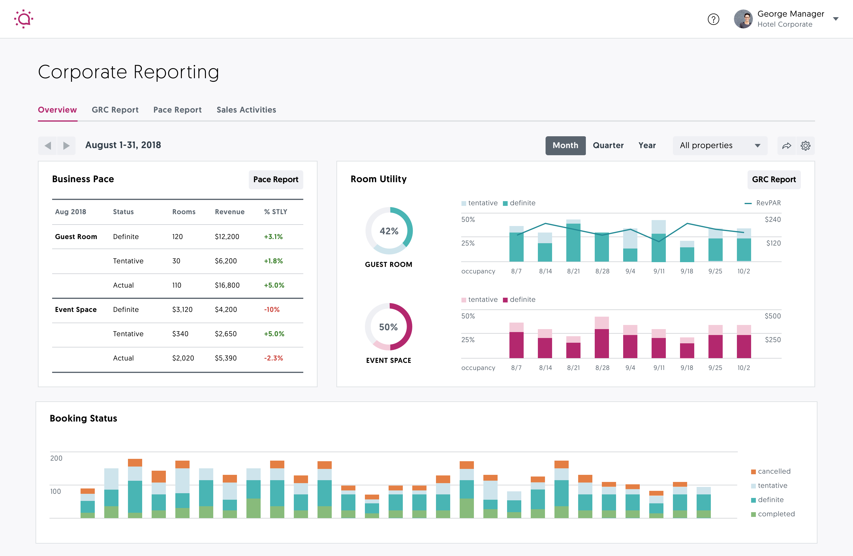 A screenshot from Social Tables CRM Software