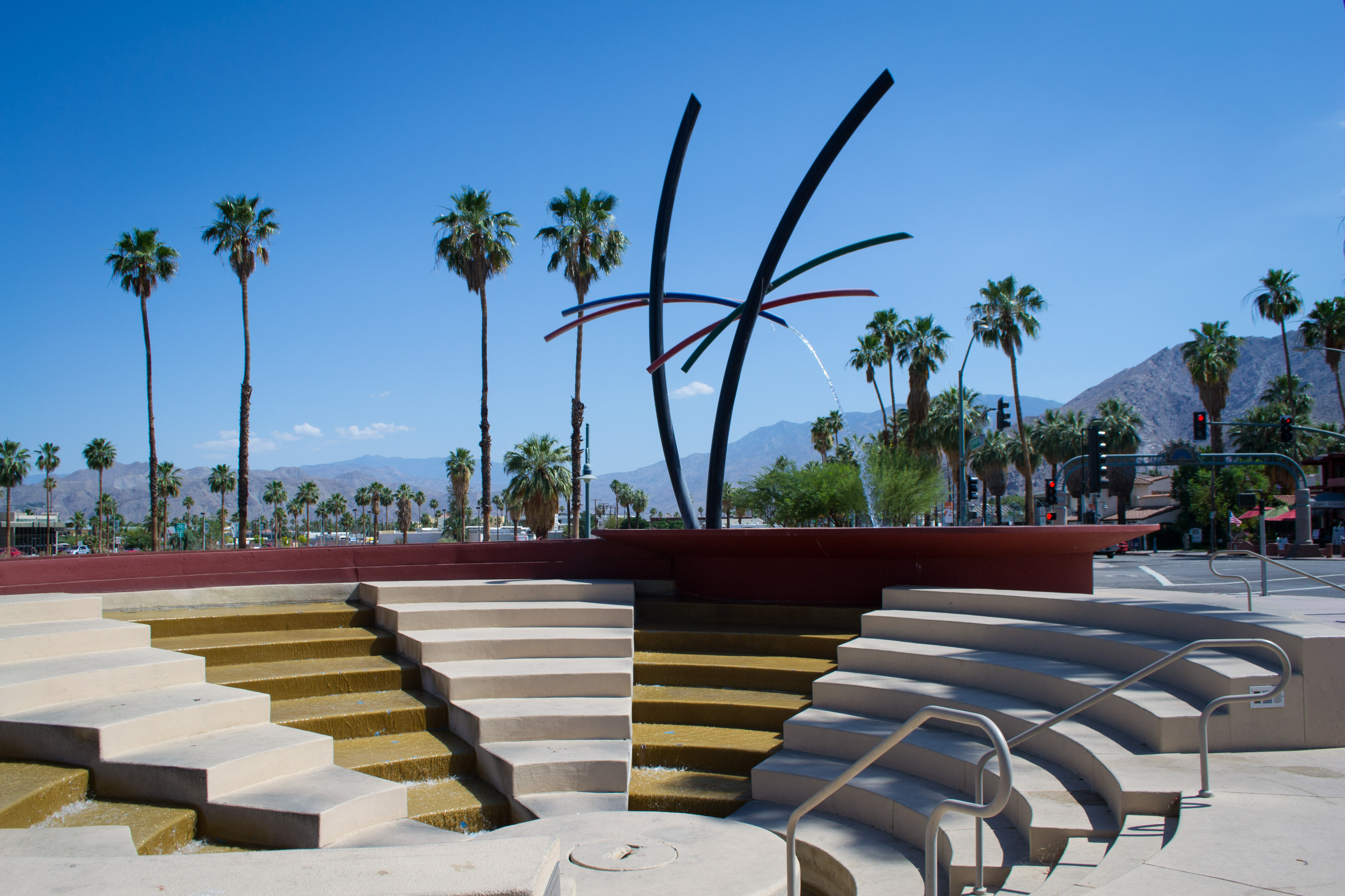 The Rainmaker Fountain in Palm Springs, California