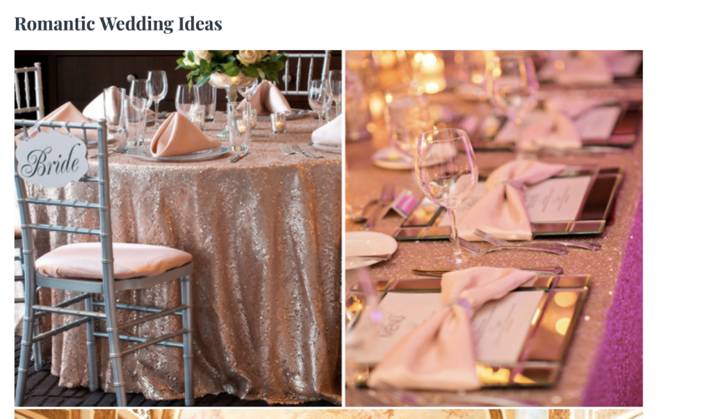 BBJ Linen's images using local seo keywords for a venue