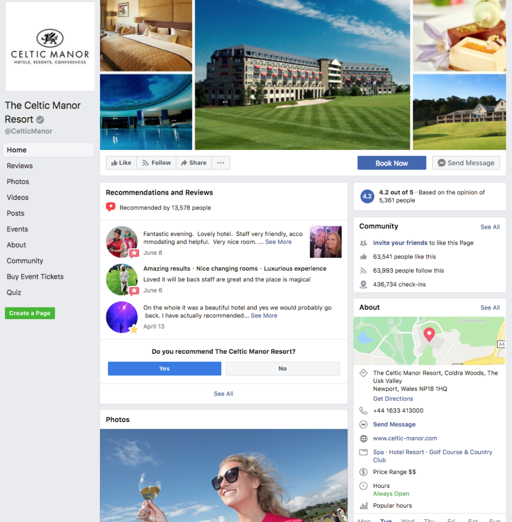 celtic manor hotel social media strategy