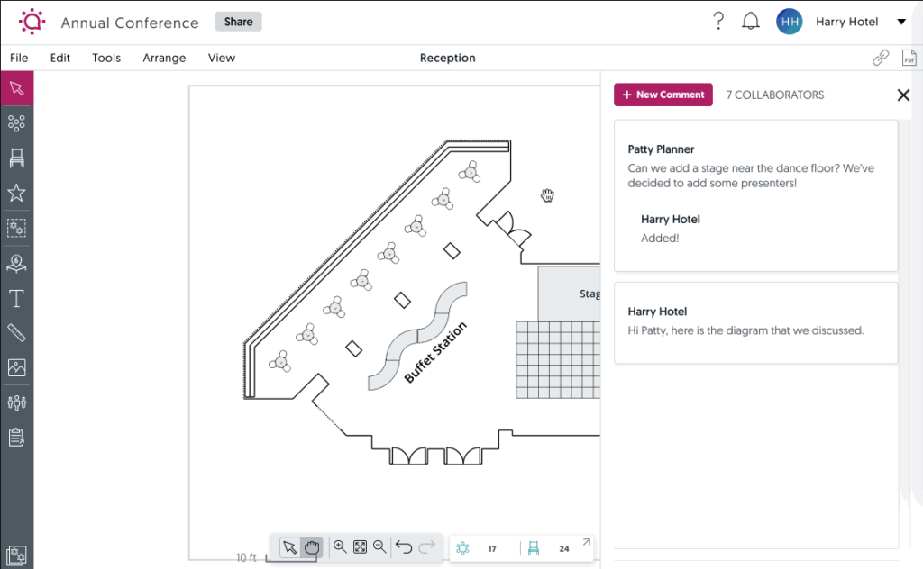 Commenting in Social Tables