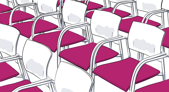 rendering showing chair seating arrangement at event