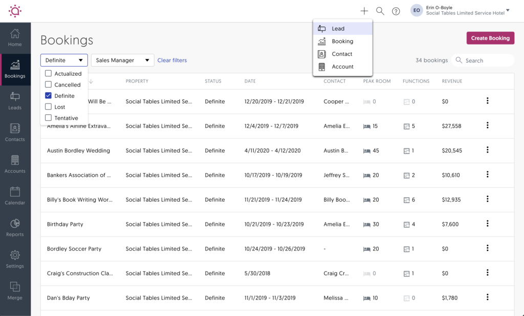 Sales & Catering CRM users now enjoy far more flexibility to manage and win group business.